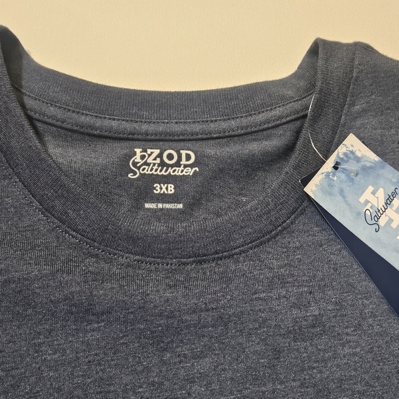 Izod Saltwater T-shirt‎ Mens 3XB Navy Blue Golf Themed Soft Stretchy Casual Tee - Picture 1 of 9
